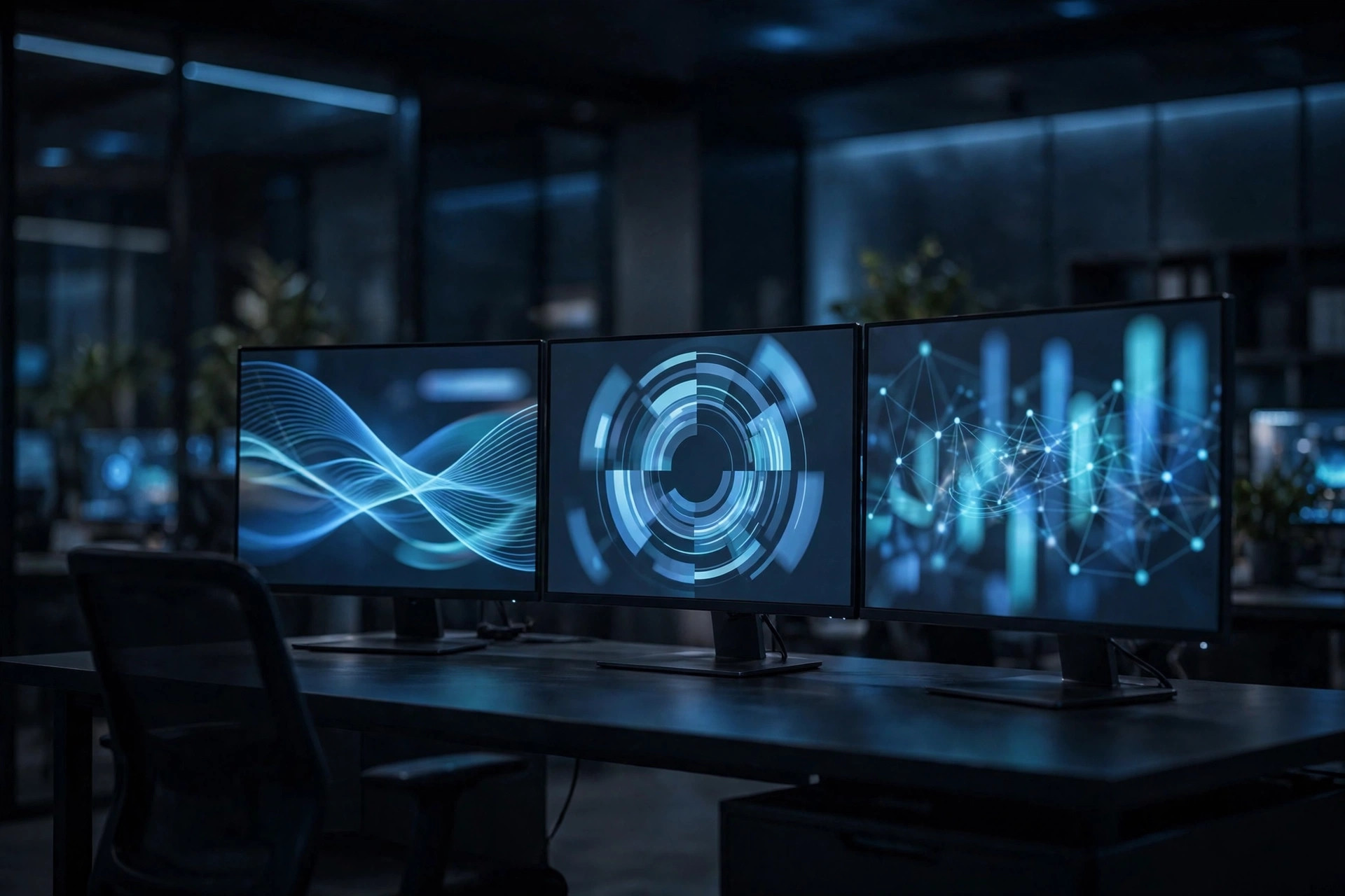 Data analytics dashboards on monitors